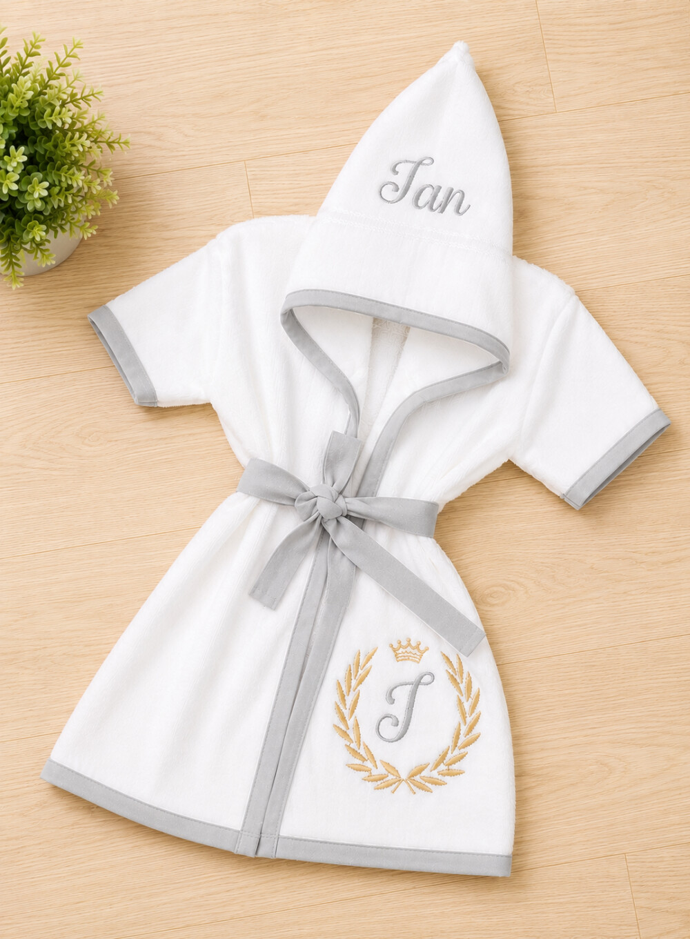 Roupão para Bebê /infantil Personalizado tema inicial príncipe