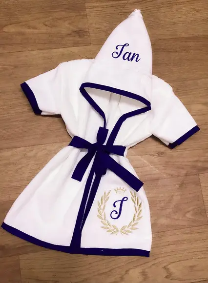 Roupão para Bebê /infantil Personalizado tema inicial príncipe