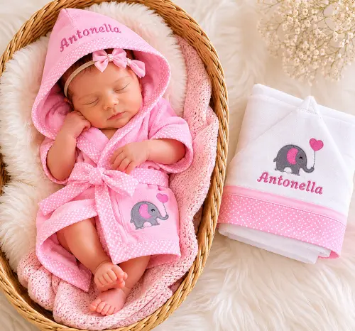 roupão para bebe e criança personalizado mais toalha de banho c