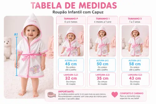 Roupão bebe e infantil Personalizado Tema Jardim Encantado com b