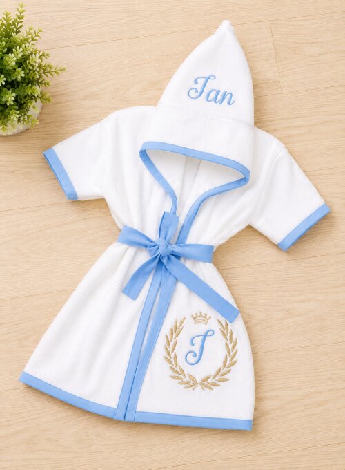 Roupão para Bebê /infantil Personalizado tema inicial príncipe
