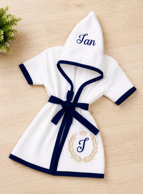 Roupão para Bebê /infantil Personalizado tema inicial príncipe luxo