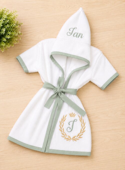 Roupão para Bebê /infantil Personalizado tema inicial príncipe