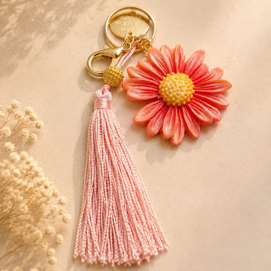 Chaveiro Flor Decorativo | Acessório para Bolsa Mochila e Chaves