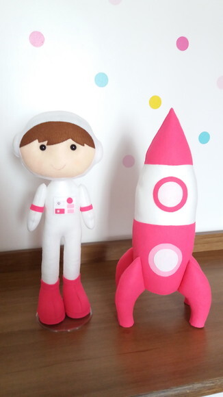 Astronauta e Foguete de Feltro