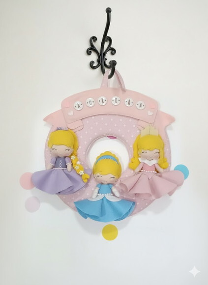 Guirlanda de Feltro Princesas - Personalizada