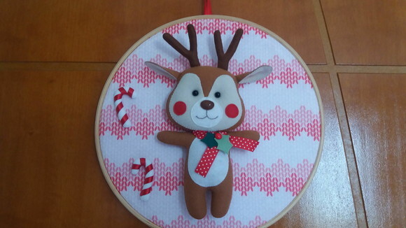 Quadro Bastidor Rena de Natal