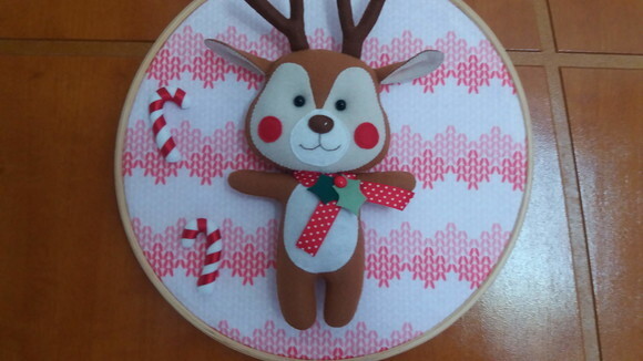 Quadro Bastidor Rena de Natal