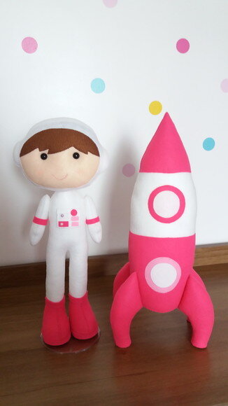 Astronauta e Foguete de Feltro