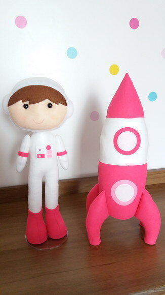 Astronauta e Foguete de Feltro