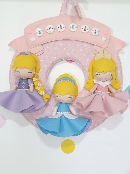Guirlanda de Feltro Princesas - Personalizada