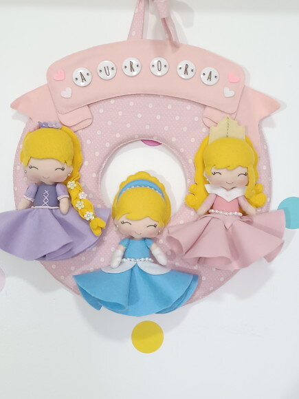 Guirlanda de Feltro Princesas - Personalizada