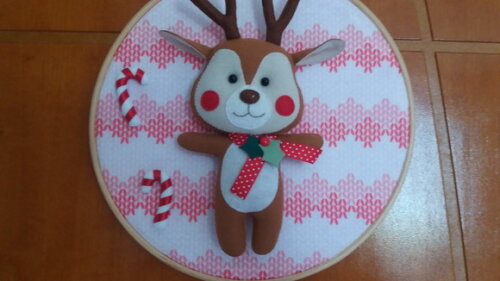 Quadro Bastidor Rena de Natal