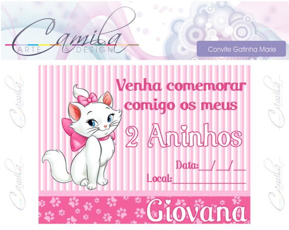 Convite Digital Gatinha Marie