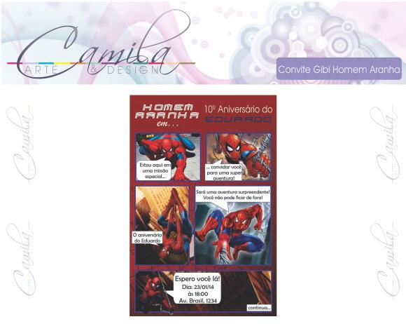 Convite Digital Gibi Homem Aranha