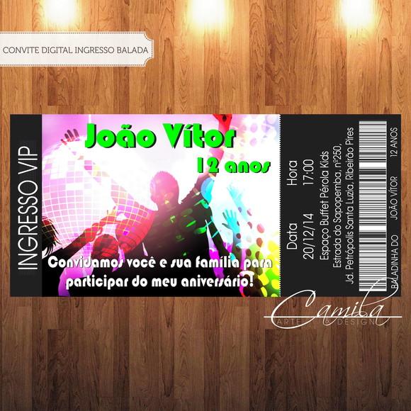 Convite Digital Ingresso Balada