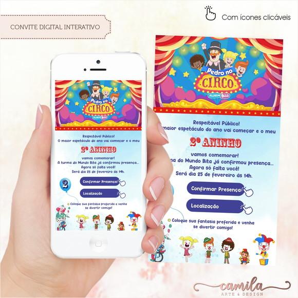 Convite Digital Interativo Circo do Bita