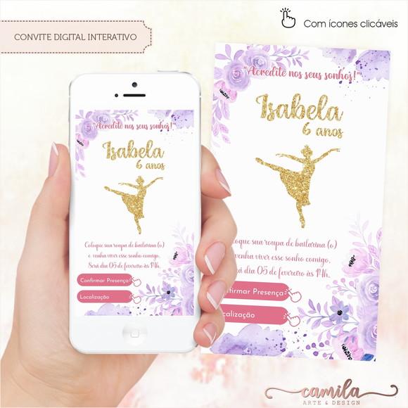 Convite Digital Interativo Bailarina