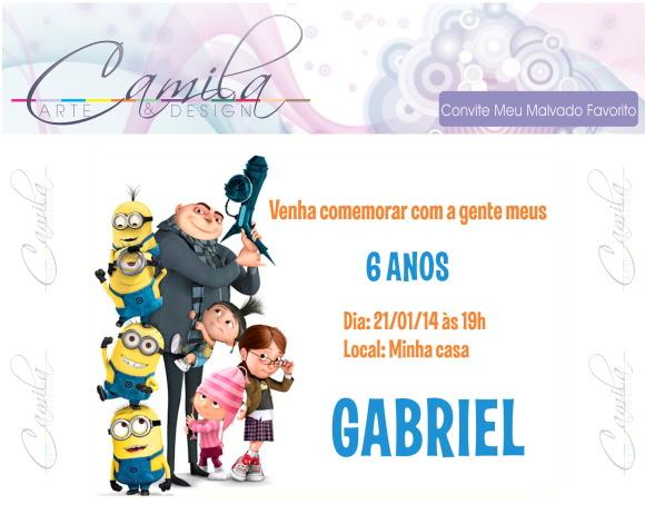 Convite Digital Meu Malvado Favorito