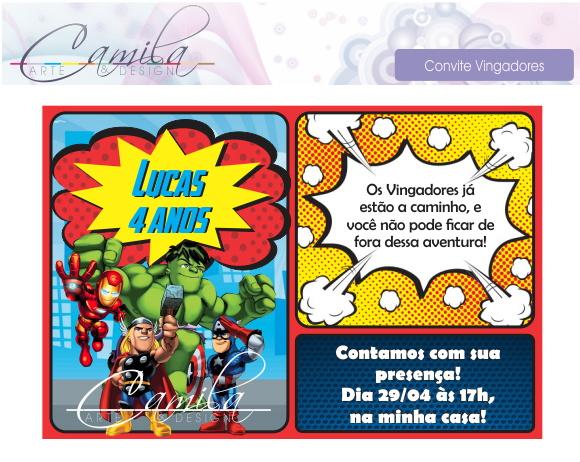 Convite Digital os Vingadores