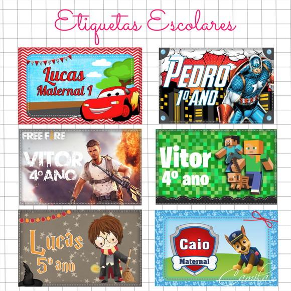 Etiquetas Escolares - Diversos Temas