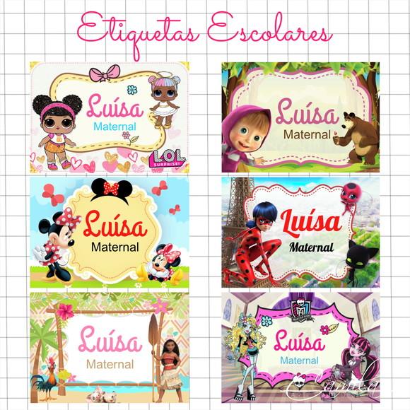 Etiquetas Escolares - Diversos Temas