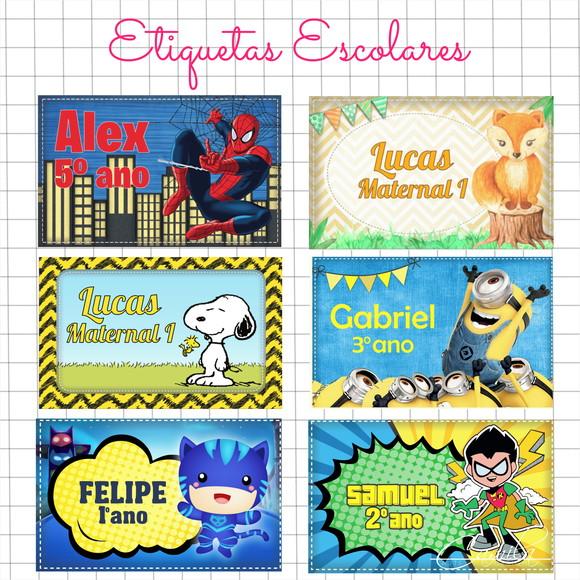 Etiquetas Escolares - Diversos Temas