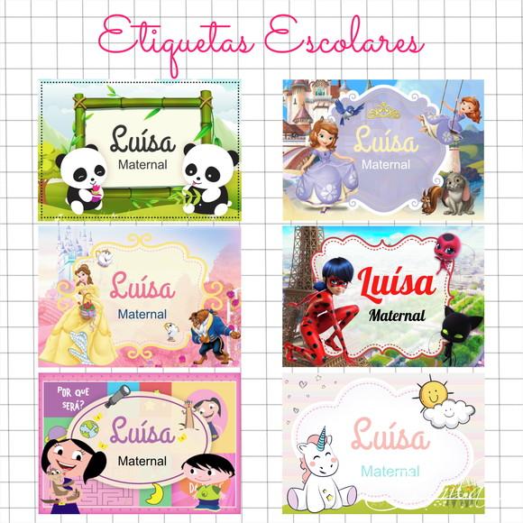 Etiquetas Escolares - Diversos Temas