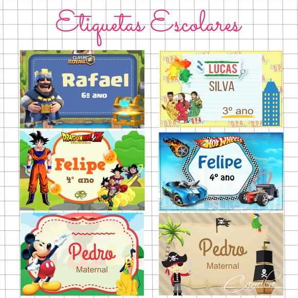 Etiquetas Escolares - Diversos Temas