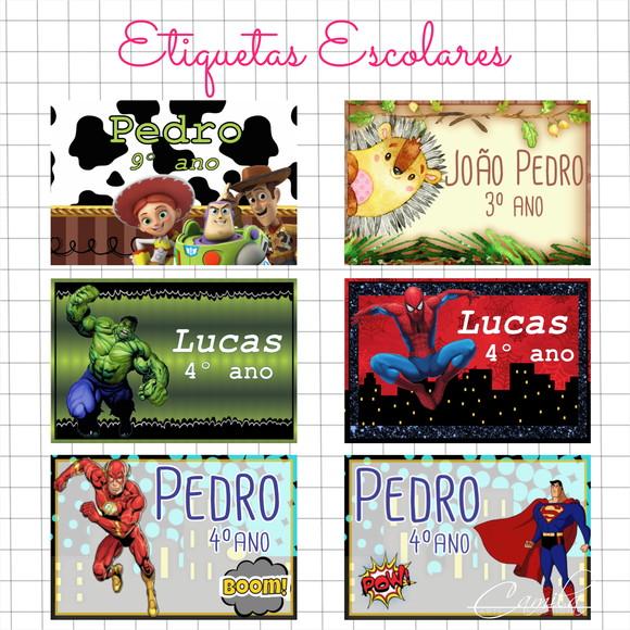 Etiquetas Escolares - Diversos Temas