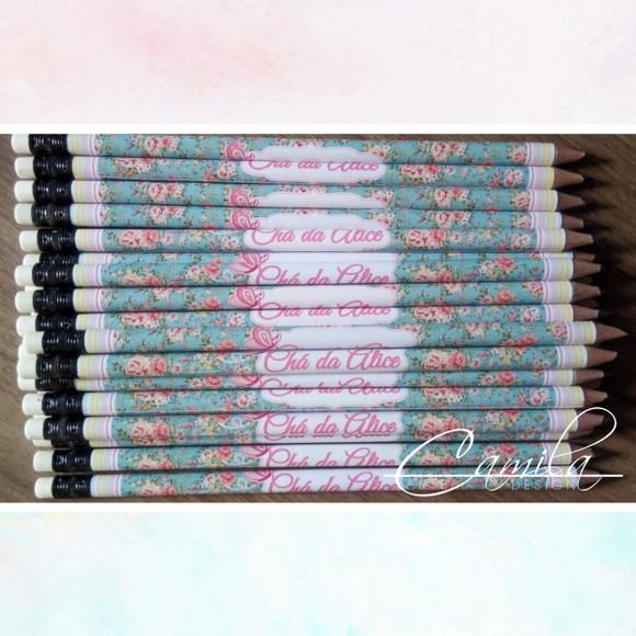 Lápis Personalizado Floral