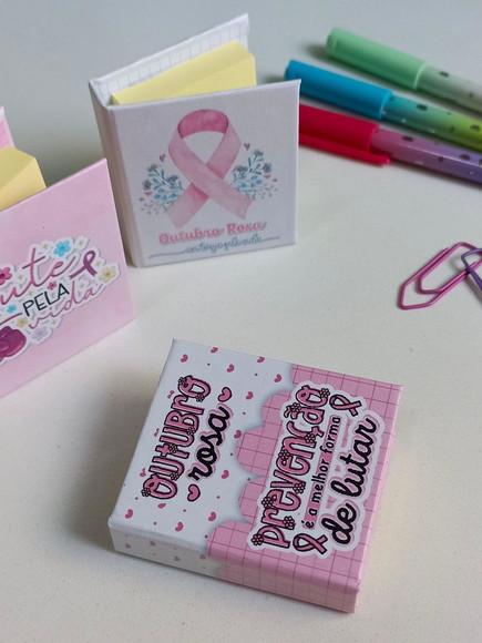 Post-it Capa Dura Personalizado Outubro Rosa