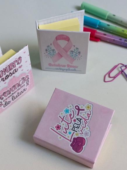 Post-it Capa Dura Personalizado Outubro Rosa