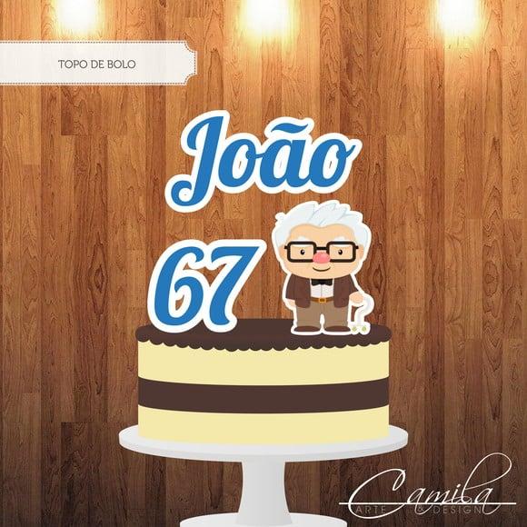 Topo de Bolo Carl Fredricksen UP Altas Aventuras
