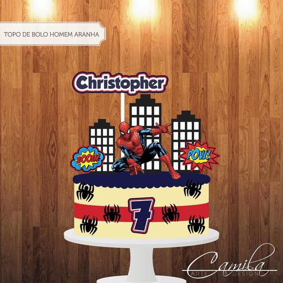 Topo de Bolo Homem Aranha