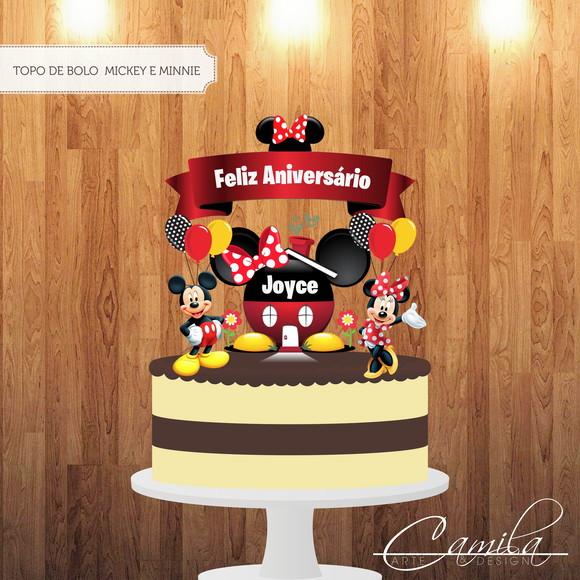 Topo de Bolo Mickey e Minnie