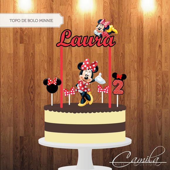 Topo de Bolo Minnie