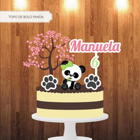 Topo de bolo Panda