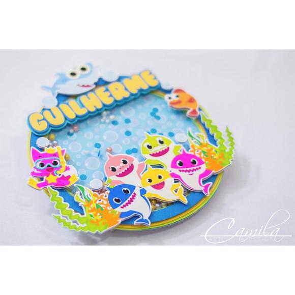Topo de Bolo Shaker Baby Shark