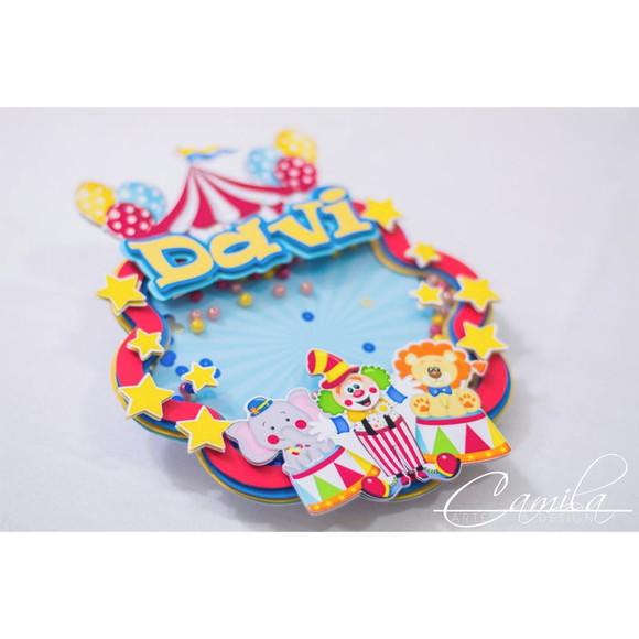 Topo de Bolo Shaker Circo