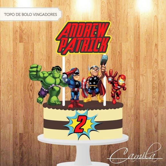 Topo de Bolo Vingadores