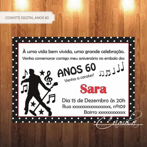 Convite Digital Anos 60