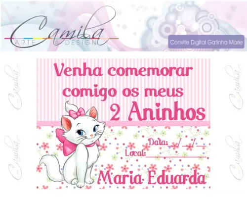 Convite Digital Gatinha Marie