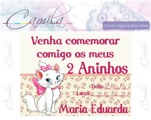 Convite Digital Gatinha Marie