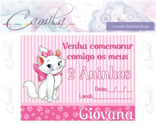 Convite Digital Gatinha Marie