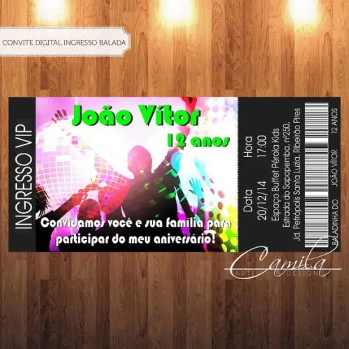 Convite Digital Ingresso Balada