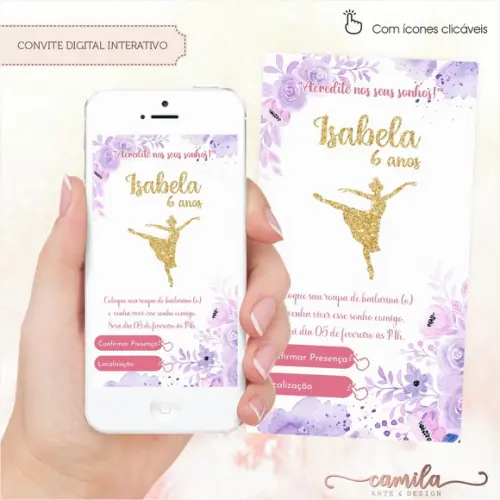Convite Digital Interativo Bailarina
