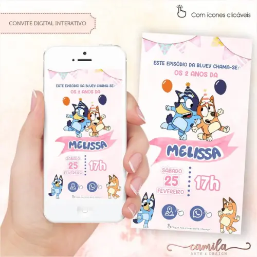 Convite Digital Interativo Bluey