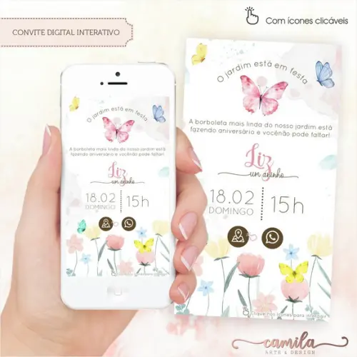 Convite Digital Interativo Jardim das Borboletas