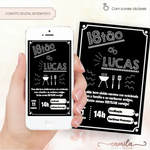Convite Digital Interativo Dezoitão